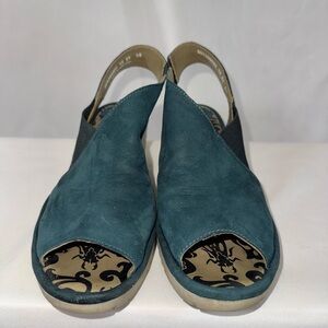 Fly London Teal Open-Toe Sandals